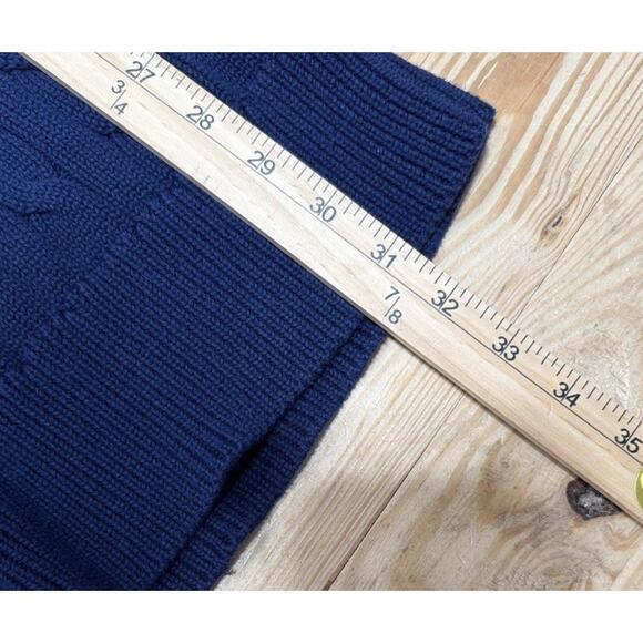 Ralph Lauren Sport Navy Blue Cable Knit Cowl Neck Tunic Sweater Dress Size M - Picture 4 of 5